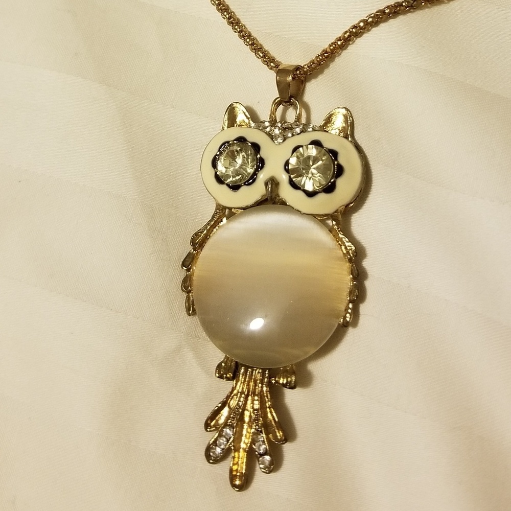 Modcloth Gemstone Encrusted Owl Necklace